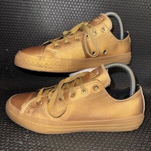 Converse All Star Chuck Taylor OX Leather Metallic Gold Sneakers Shoes Men’s 5.5